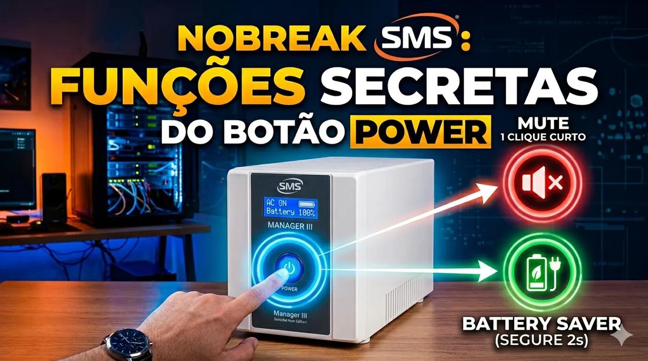 Nobreak SMS: Funções Secretas do Botão Power (MUTE e Battery Saver)