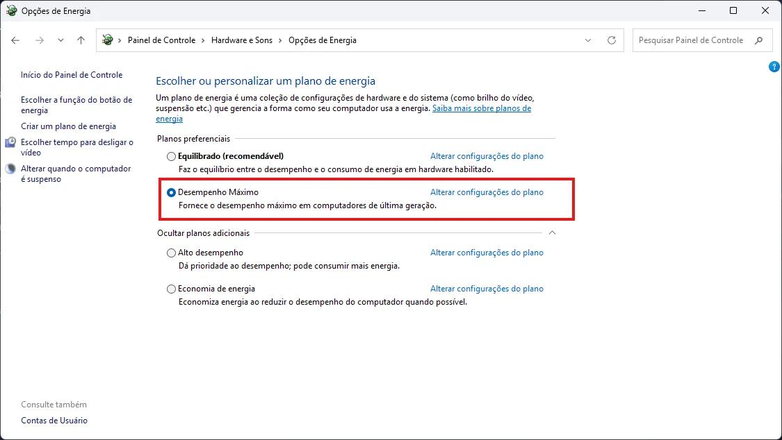 Como ativar o desempenho máximo no Windows
