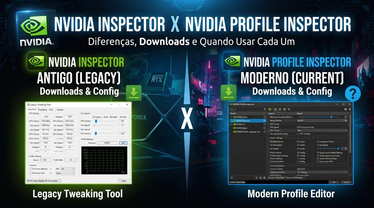 NVIDIA Inspector x NVIDIA Profile Inspector: Diferenças, Downloads e Quando Usar Cada Um